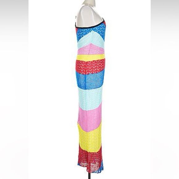 New STAUD Alpes Rainbow Crochet Maxi Dress Large Revolve - Picture 8 of 15